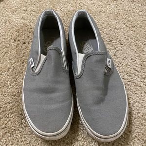 Lightly worn, canvas, grey slip on vans